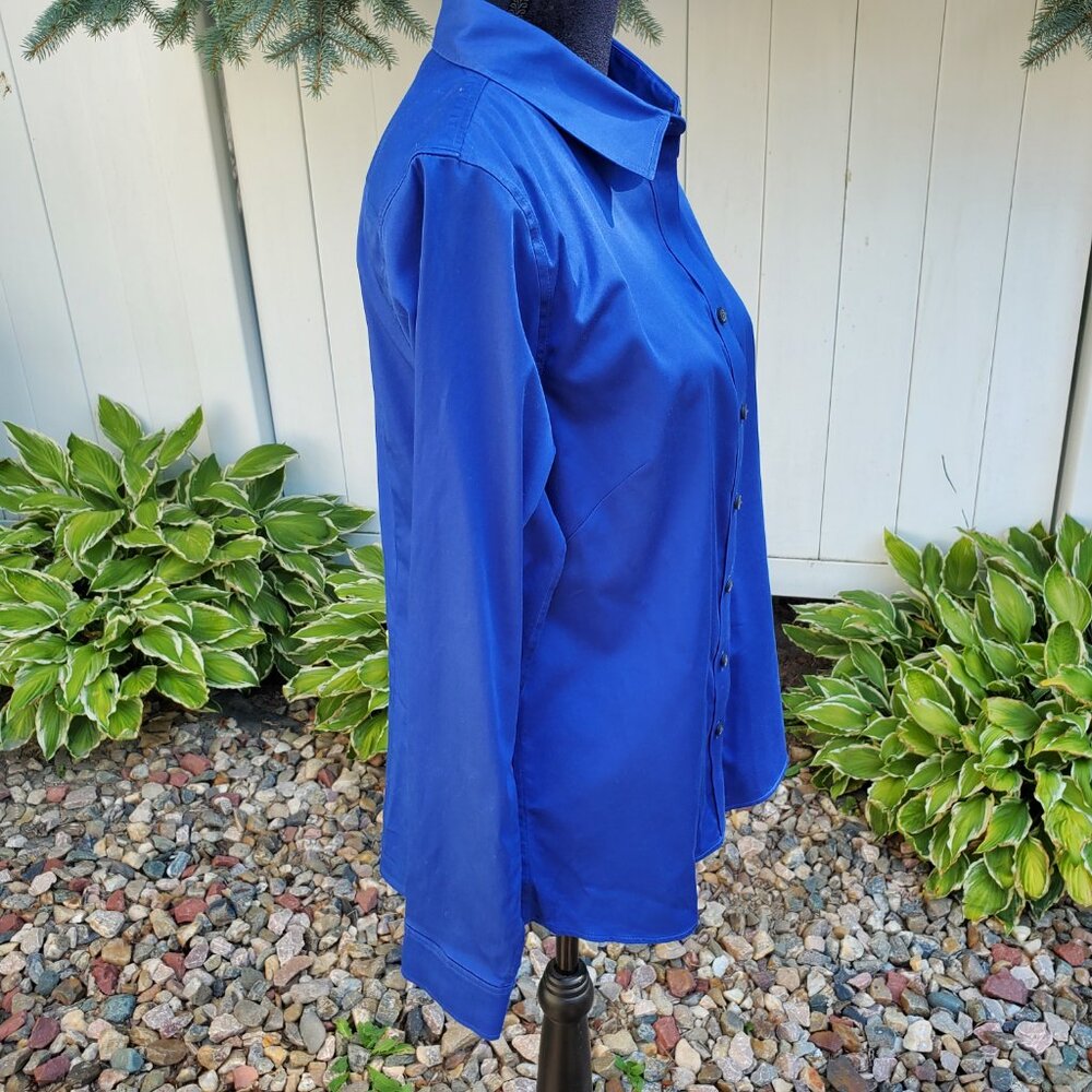 Banana Republic Royal blue Fitted Button Down Shirt Size 14 - Picture 6 of 12
